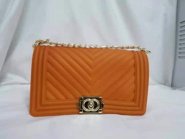 1028 - ORANGE JELLY PURSE (LARGE)