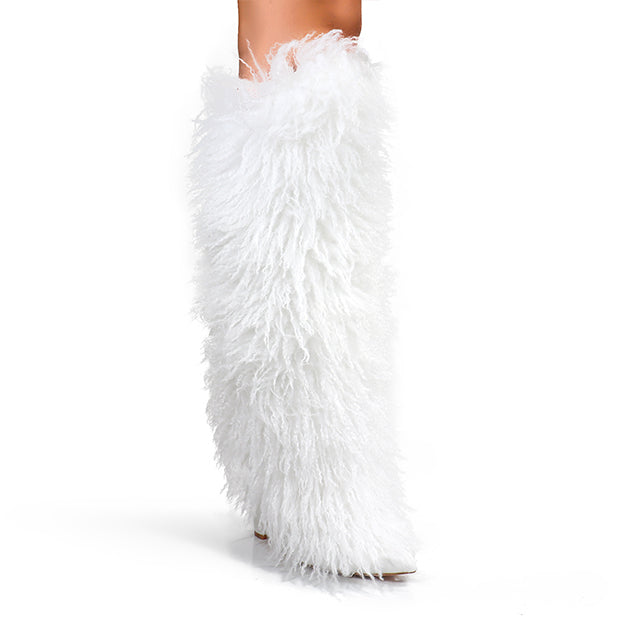 FANCY1 - WHITE FUR BOOTS