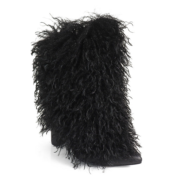 FANCY3 - BLACK FUR BOOTIES