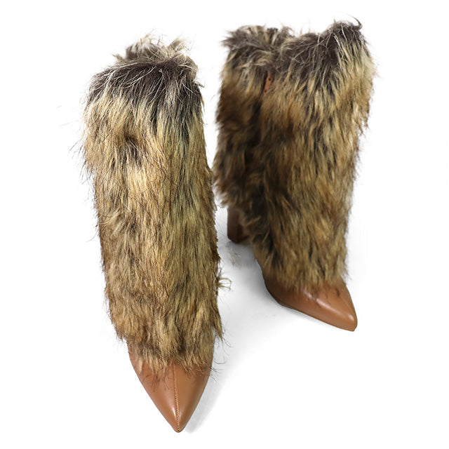 FANCY3 - NATURAL FUR BOOTIES