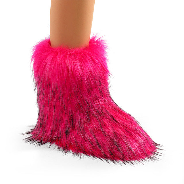 GOGO1 - FUCHSIA FAUX FUR BOOTS