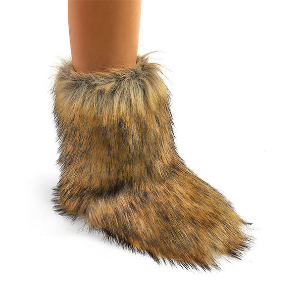 GOGO1 - NATURAL FAUX FUR BOOTS
