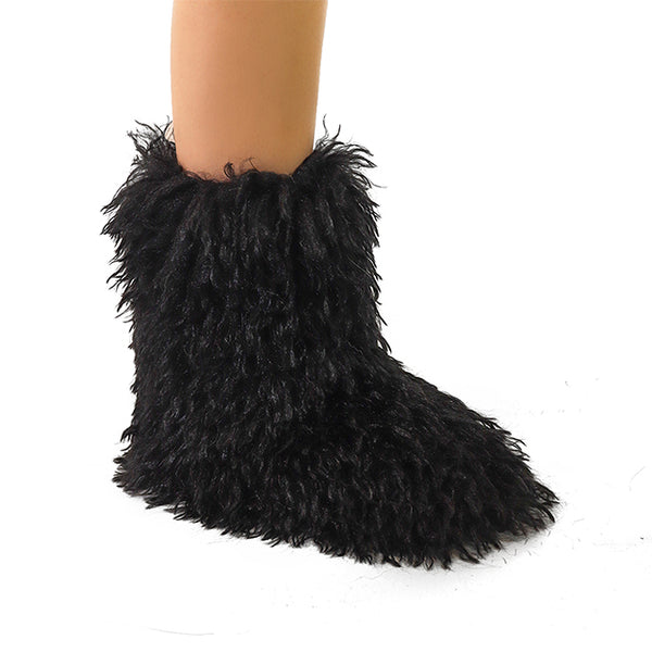 GOGO3 - BLACK FAUX FUR BOOTS