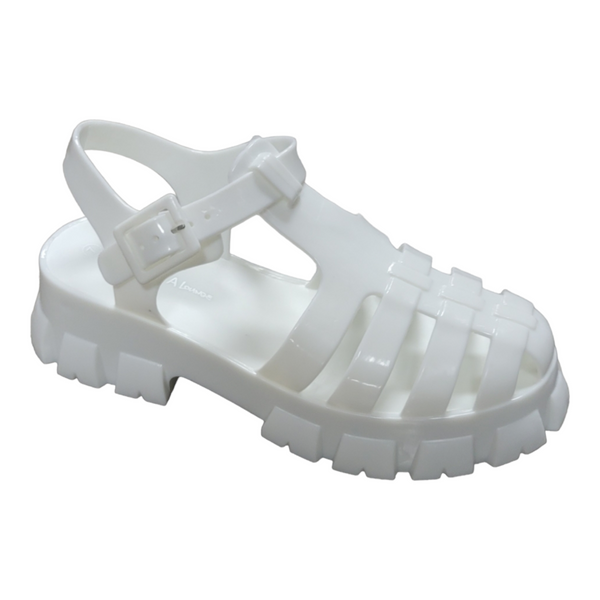 PAREE01 - WHITE JELLY SANDALS