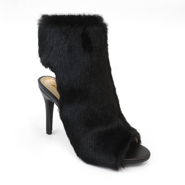 SEBINAH1 - BLACK FUR HEELS