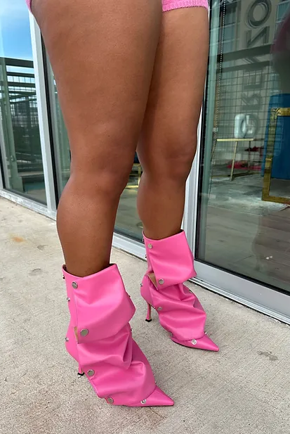 BEXIE38 - FUCHSIA FOLDOVER BOOTIES