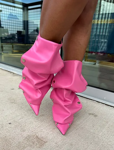 BEXIE38 - FUCHSIA FOLDOVER BOOTIES