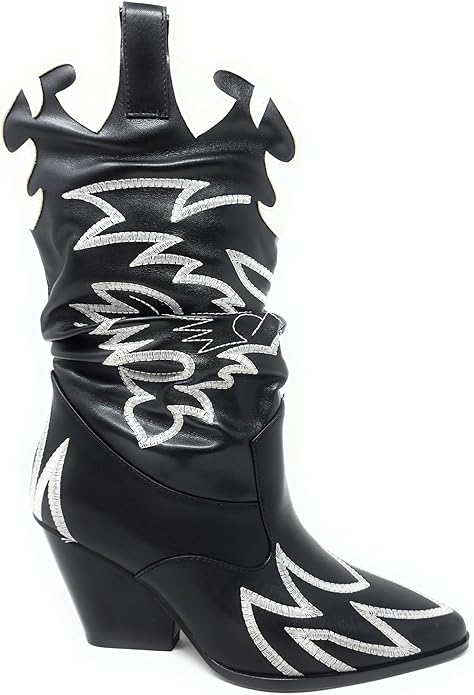 COWGIRL13 - BLACK COWBOY BOOTS