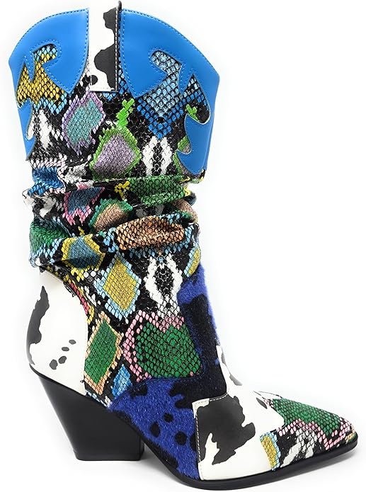 COWGIRL13 - MULTI PRINT COWBOY BOOTS