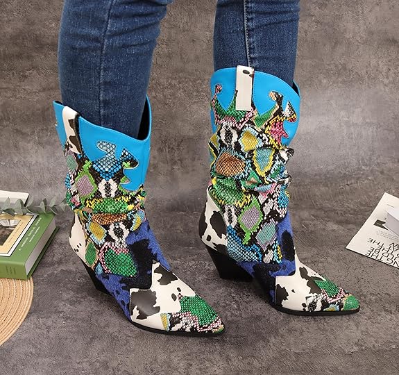 COWGIRL13 - MULTI PRINT COWBOY BOOTS