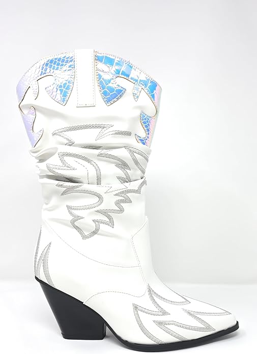 COWGIRL13 - WHITE COWBOY BOOTS