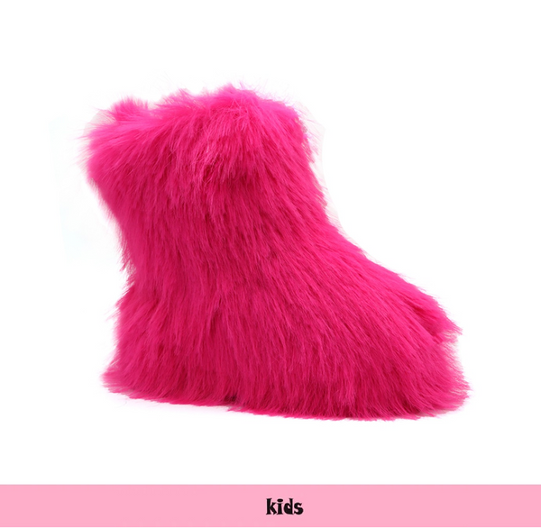 ECHO-Y - FUCHSIA KIDS FUR BOOTS