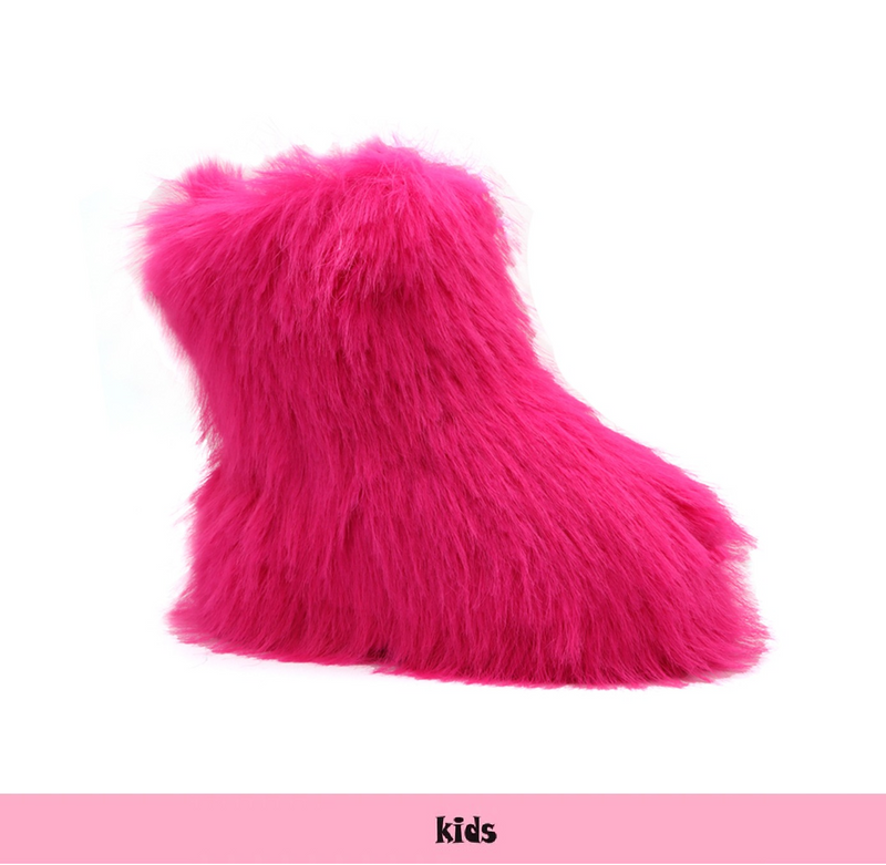 ECHO-Y - FUCHSIA KIDS FUR BOOTS