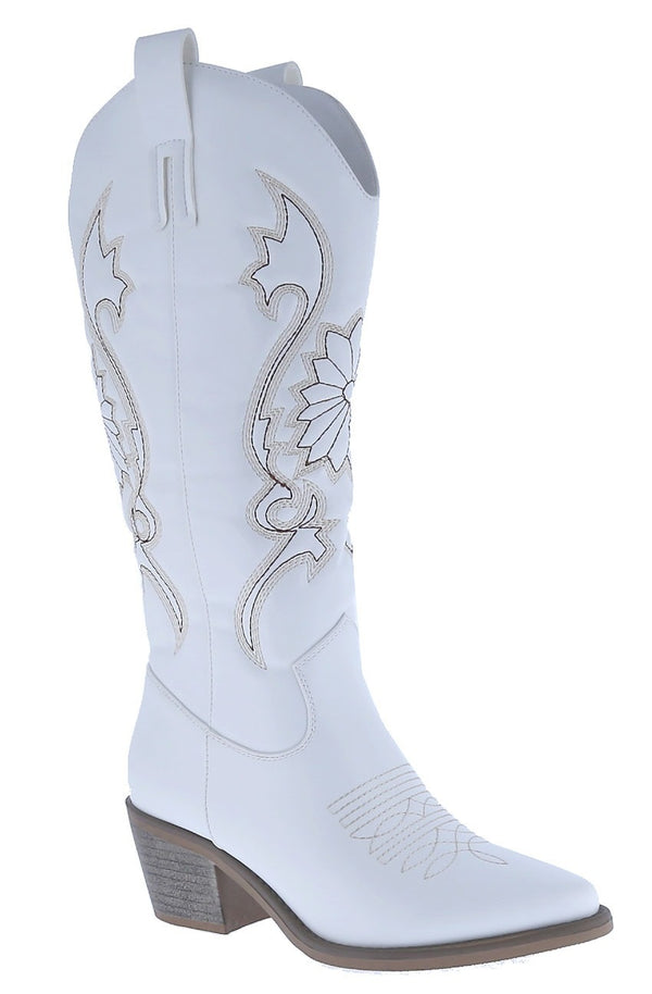 HOMETOWN6 - WHITE COWBOY BOOTS