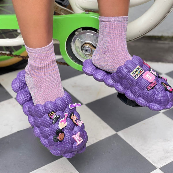 BUMBLE02 - PURPLE BUBBLE SLIDES WITH CHARMS