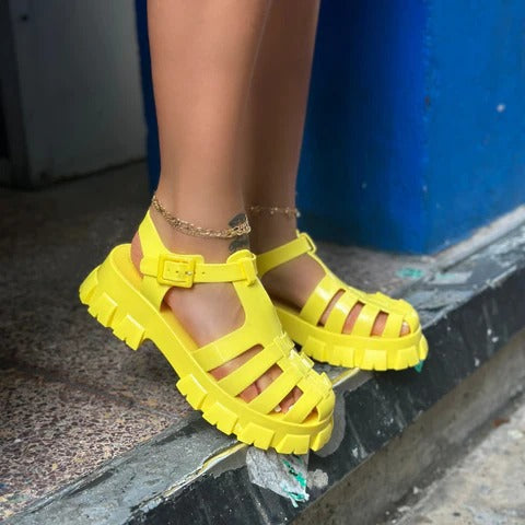 PAREE01 - YELLOW JELLY SANDALS