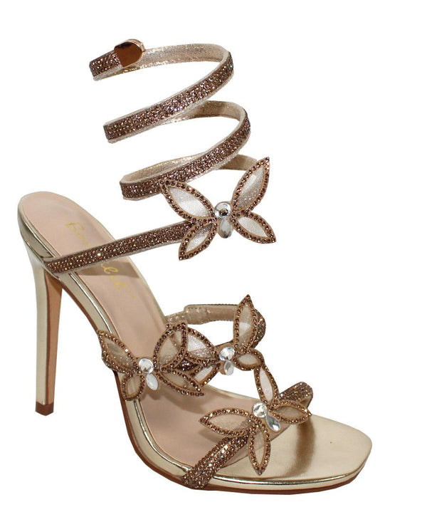 PATRICIA2 - GOLD BUTTERFLY HEELS