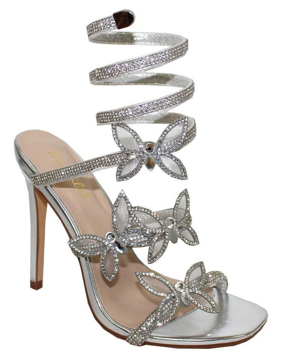 PATRICIA2 - SILVER BUTTERFLY HEELS