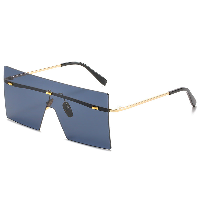 0317 - Oversized Sunglasses with Bar Black