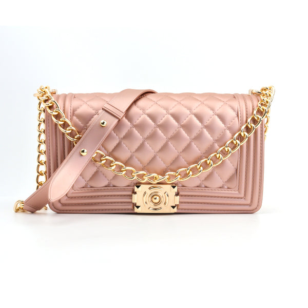 1027 - ROSE GOLD JELLY PURSE (LARGE)