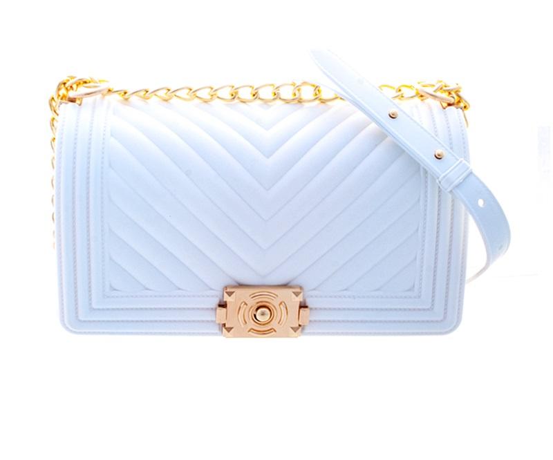 1028 WHITE JELLY PURSE (LARGE)