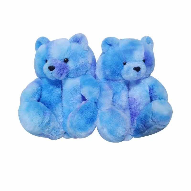 TEDDY BEAR SLIPPERS - BLUE (BLUE MULTI)