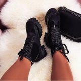 Commander chunky sole lace sales up ankle boot in black